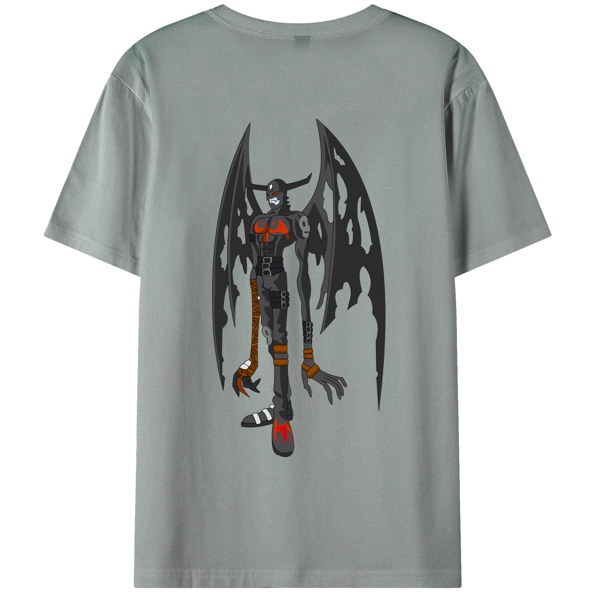 （画像用） Digimon デジタルモンスター/デジモン 綿100％ メンズ半袖Tシャツ（バックプリント） 通気性